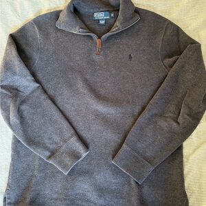 Ralph Lauren Men's Charcoal Zip-Up Sweater